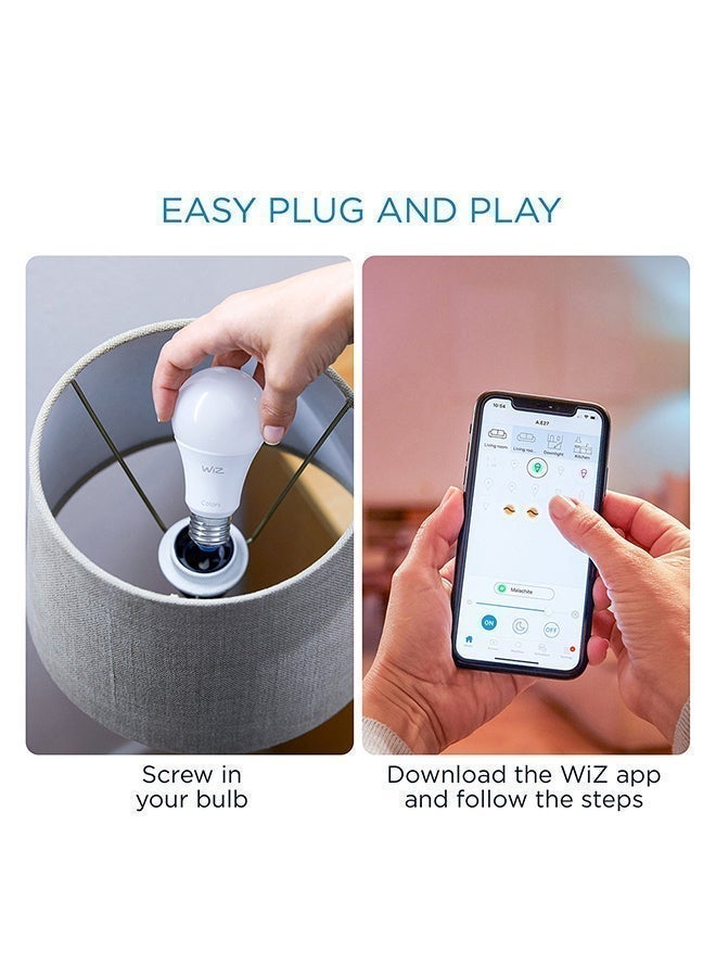 Wiz Smart LED Bulb A60 E27 (Pack of 2), 60W Equivalent 806lm (8.5W), Color Changing RGB 16M + Tunable White Warm-to-Cool, WiFi + Bluetooth, Matter Compatible, Works with Alexa/Google/Apple Home, No Hub, App & Voice Control - Image 5