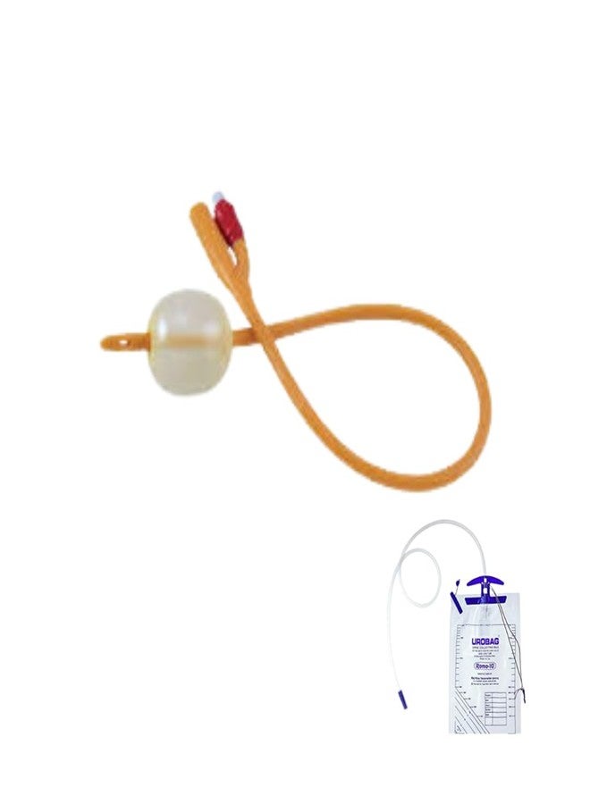 Alpha Basics Foley Cath 14FG with Urine Bag (Kit 10+2), Yellow