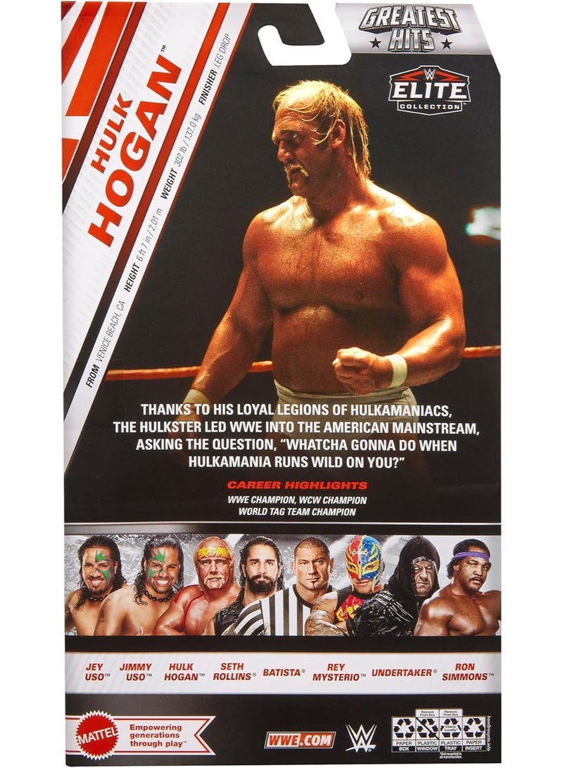 WWE مجموعة WWE النخبة - أفضل الضربات - تمثال حركة - هالك هوغان - Image 3