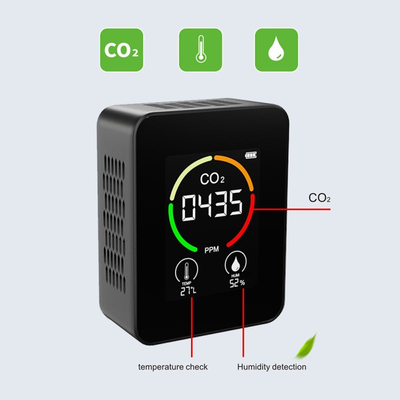 Indoor Portable CO2 Detector Multifunctional Thermohygrometer Home Digital Air Detector Intelligent Air Quality Analyzer Household Air Pollution Monitor - Image 4