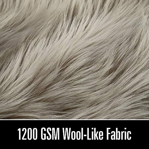 LOCHAS Soft Fluffy Faux Fur Rugs for Bedroom Bedside Rug 2x3 Feet, Washable, Furry Sheepskin Area Rug for Living Room Girls Room, Luxury Shag Carpet Home Decor, Beige - Image 4