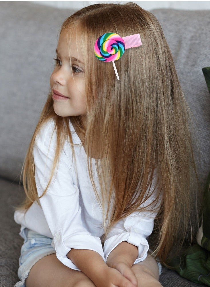 MARGOUN 8 Packs For Hair Clips Cloud Ornaments and Lollipop Colourful Flatback Polymer Hair Clips - Image 5