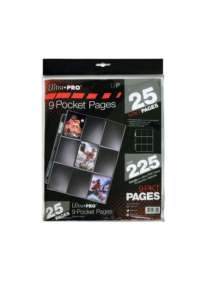 Ultra Pro صفحات سلسلة الفضة Ultra Pro 9 جيب (عبوة 25 عدداً) - احمِ بطاقاتك الرياضية أو بطاقات الألعاب القيمة، تتناسب تماماً مع برو-بايندر لمزيد من الأمان - Image 1