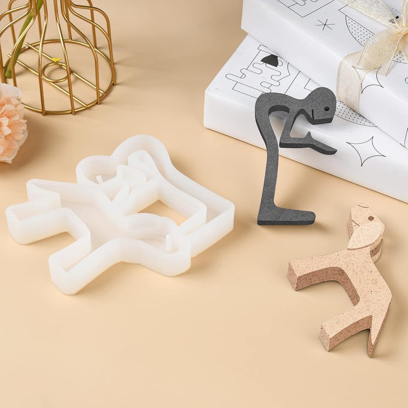 dooda Man and Dog Statue Resin Molds Silicone, Resin Ornament Molds Knick Knacks Home Decor, Silicone Molds for Epoxy Animal Sculptures Collection, Chritmas Epoxy Molds Gifts for Men Women - Image 4