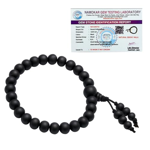 AVORA Certified Karungali Bracelet for Men & Women | Natural Black Ebony Wood Beads | Original Karungali Mala Bracelet for Pooja, Meditation & Spiritual Protection | Adjustable - Image 1