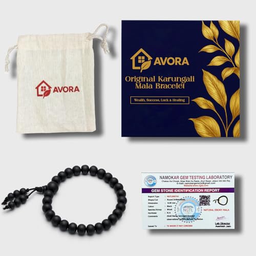 AVORA Certified Karungali Bracelet for Men & Women | Natural Black Ebony Wood Beads | Original Karungali Mala Bracelet for Pooja, Meditation & Spiritual Protection | Adjustable - Image 5