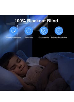 KASTWAVE Blackout Blind, Portable Blackout Blinds Stick On Window No Drill, Blackout Material Blinds Blackout Curtains for Bedroom Nursery Loft Travel RV Car 300x145cm  - Image 3