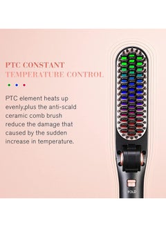 General Hair Straightening Brush, Collapsible Hair Straightener and Hair Clip with Built-in Comb, 3 Temperature Settings, 2-in-1 Hair Straightening Brush for Salon Results, Perfect for Traveling  - Image 2