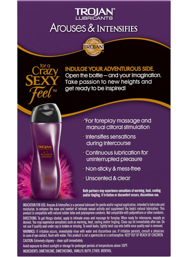 TROJAN Lubricants Arouses and Intensifies, Personal Lubricant, Silicone Personal Lube, 3 fl oz - Image 2