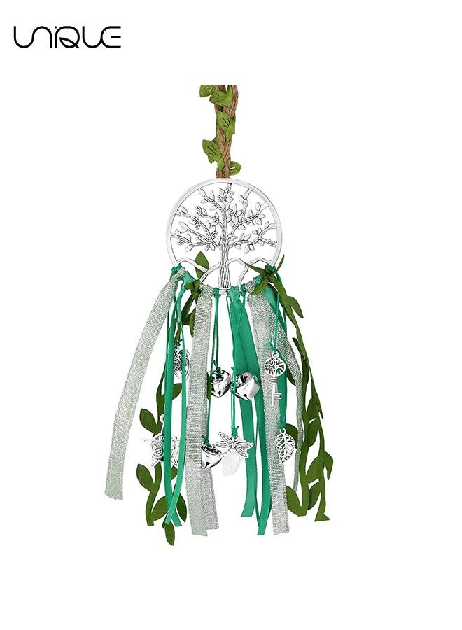 يونيك 1 قطعة أجراس الساحرة حماية الباب شماعات شنقا الساحرة الويكا ديكور 10 بوصة شجرة الرياح الدقات الويكا ديكور السحر لوازم أجراس السحرة للباب للحماية - Image 1