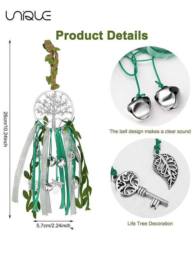 يونيك 1 قطعة أجراس الساحرة حماية الباب شماعات شنقا الساحرة الويكا ديكور 10 بوصة شجرة الرياح الدقات الويكا ديكور السحر لوازم أجراس السحرة للباب للحماية - Image 2