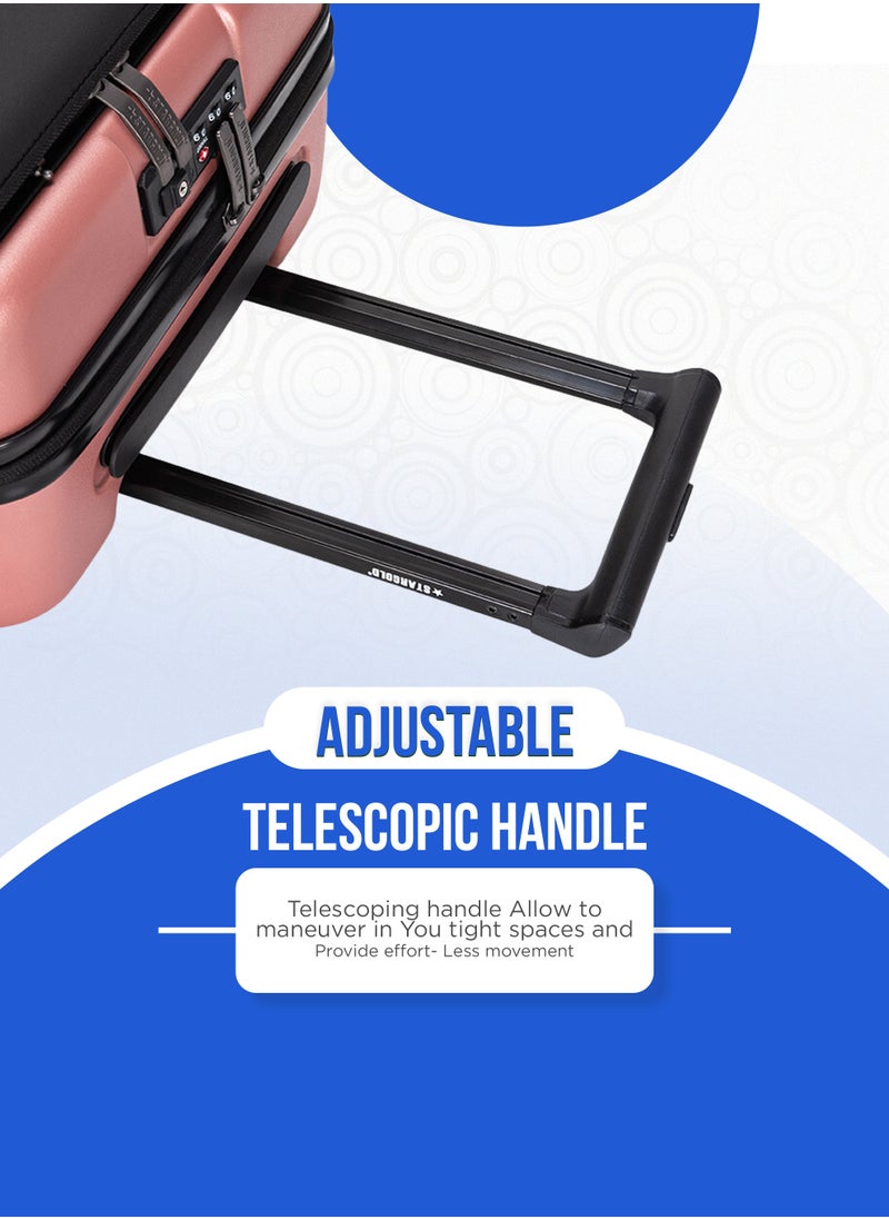 Stargold ABS Trolley 20 Inch Front Pocket Travel Luggage Bag Multi Directional Four Double Wheels With TSA Lockable Suitcase  - Image 2