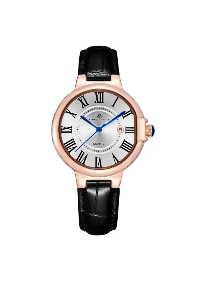 KENNETH SCOTT Women's Genuine Leather Analog Watch K23553-RLBW - 32 mm