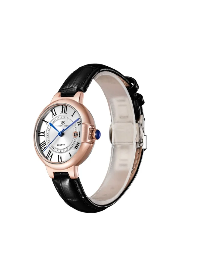 KENNETH SCOTT Women's Genuine Leather Analog Watch K23553-RLBW - 32 mm