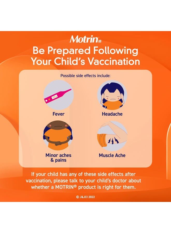 Motrin Children's Oral Suspension, Pain Relief, Ibuprofen, Grape Flavored, 4 Oz - Image 3