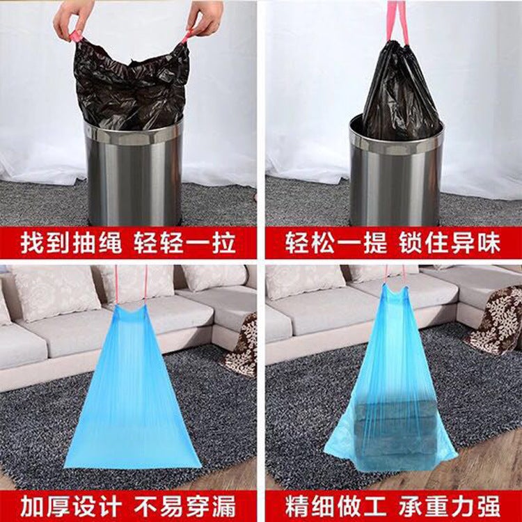 Household Large Disposable Color Drawstring Garbage Bag Point-Break Automatic Shrink Non-Dirty Hand Portable Garbage Bag - Image 3