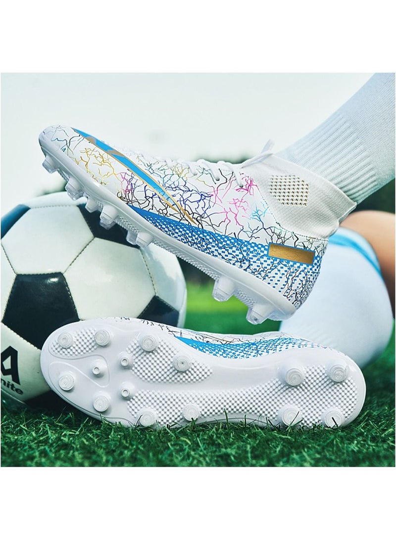 Loquat High-Top Cleats Competition Sports Football Shoes White - Image 1