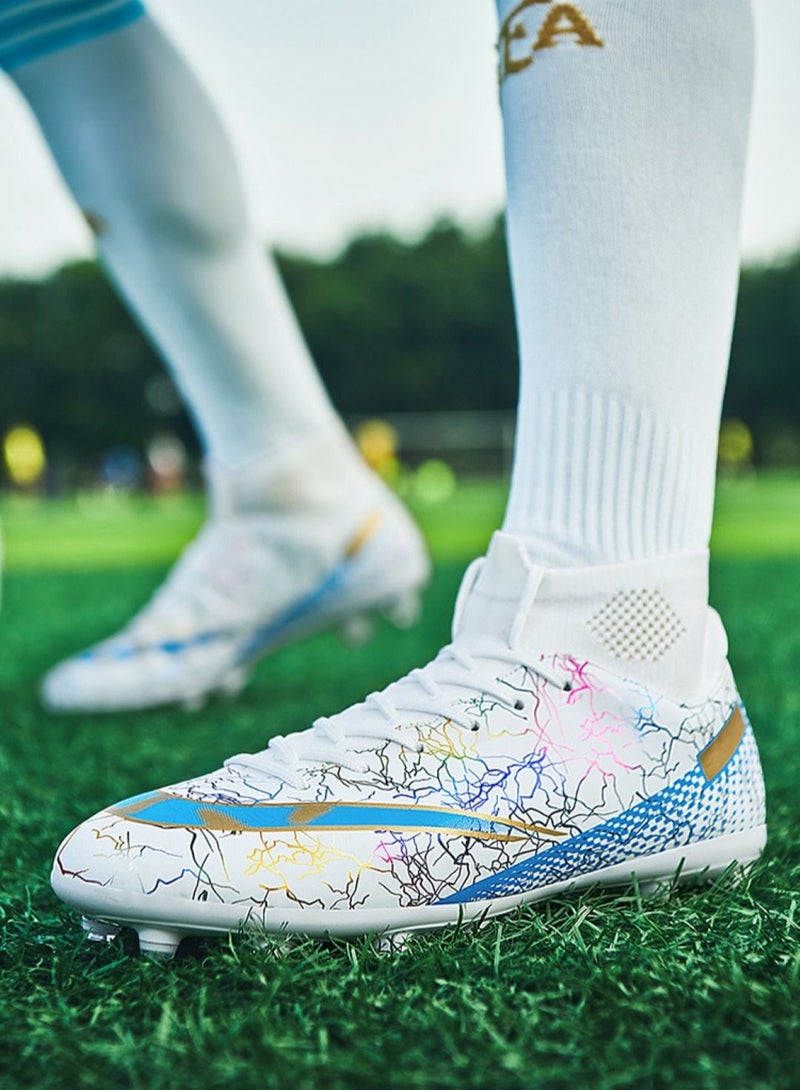 Loquat High-Top Cleats Competition Sports Football Shoes White - Image 2