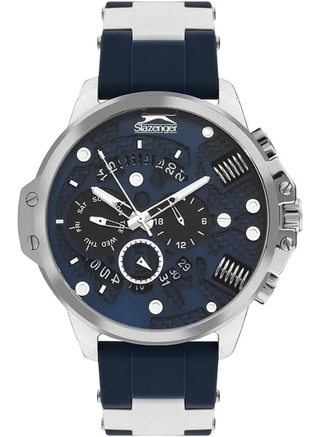 سلازنجر Men'S Watch, Multi Function Display And Silicone Strap - Sl.9.2212.2.05, Blue