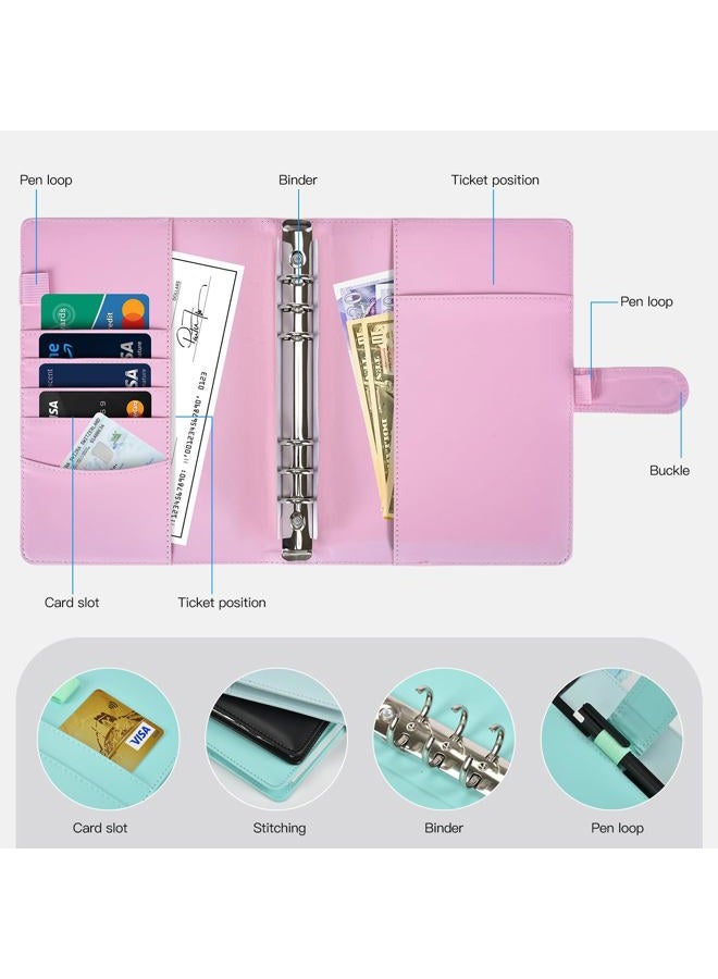 ARRLSDB 100 Envelopes Challenge Binder, 100 Envelopes Money Saving Challenge, A5 Money Saving Budget Binder with Cash Envelopes to Save $5,050 Budget Planner Black (Pink) - Image 3