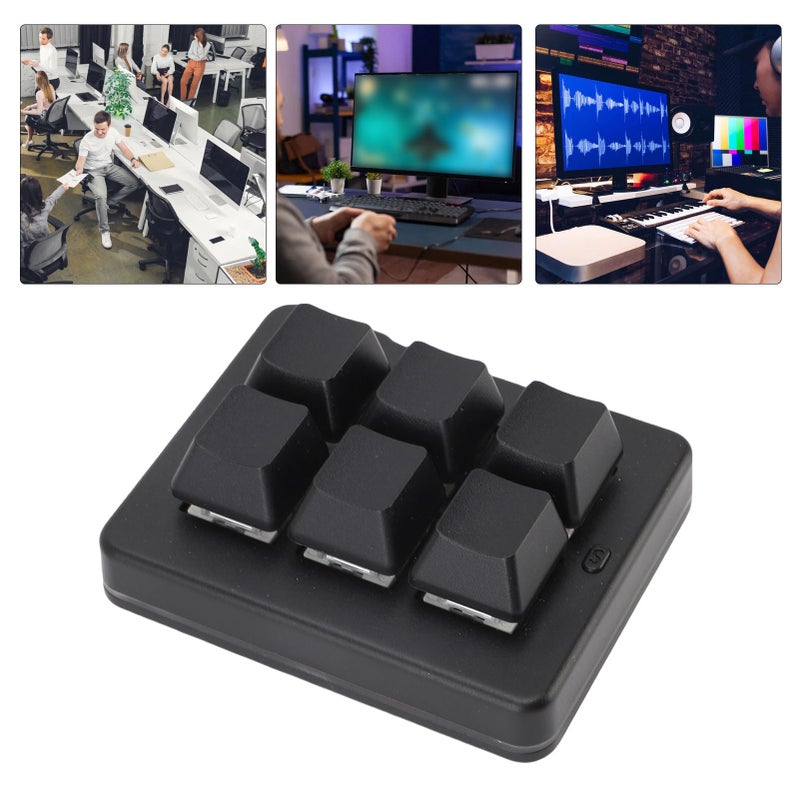 Macro Programmable 6 Key Gaming Keyboard Wireless 2.4G Bluetooth USB Wired 3 Modes Customized Blue Switch 6 Key Mechanical Keypad - Image 1
