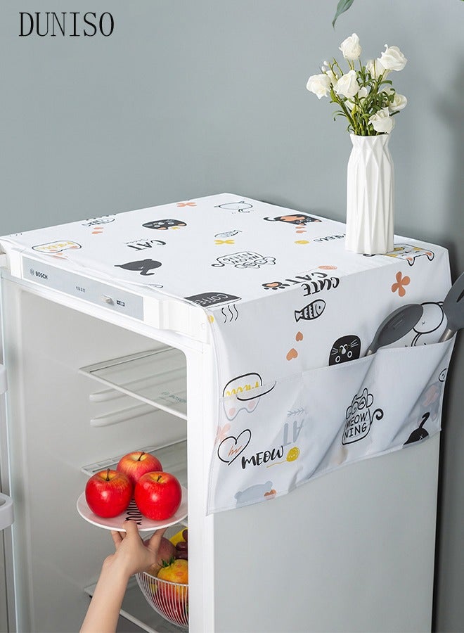 غطاء غبار الثلاجة والغسالة والمجفف، غطاء علوي مقاوم للغبار مع جيوب تخزين مع جيوب تخزين جانبية، أغطية علوية مقاومة للماء متعددة الأغراض - Image 1