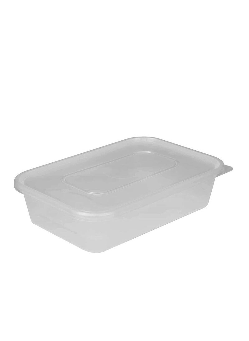 Core 500ml 100pc Microwaveable Plastic Containers with Lids Clear Disposable Food Containers Snap Lid Hotel Catering Reusable Takeaway Boxes  - Image 2