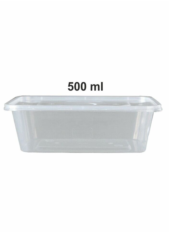 Core 500ml 100pc Microwaveable Plastic Containers with Lids Clear Disposable Food Containers Snap Lid Hotel Catering Reusable Takeaway Boxes  - Image 3