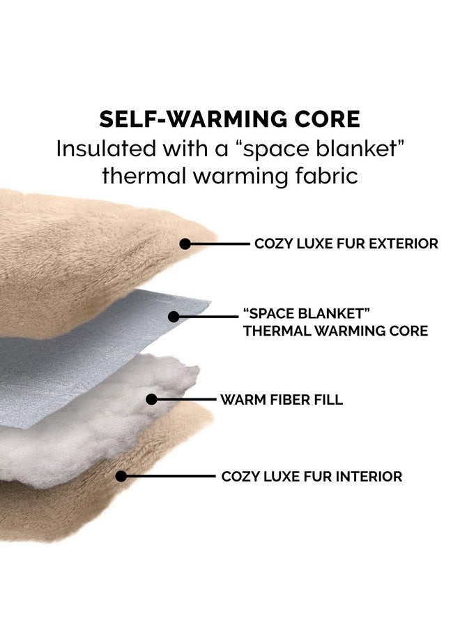 سرير دائري مُدفأ ذاتيًا للحيوانات الأليفة من Furhaven مقاس 20 بوصة للقطط والكلاب الصغيرة التي تعيش في المنزل، قابل للغسل بنسبة 100%، مناسب للحيوانات الأليفة التي يصل وزنها إلى 20 رطلاً - سرير فاخر من الفرو الصناعي من Hi Lo - كريمي، صغير - Image 4