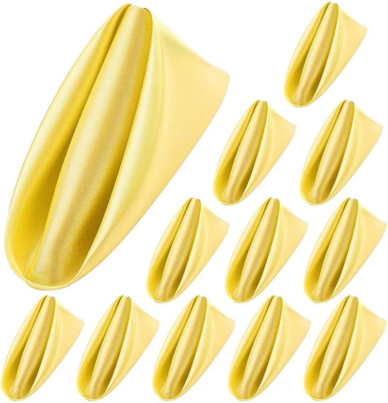 Yellow Cloth Napkins Set Of 12 50cm Square Fabric Napkins For Wedding Party Hotel - Image 2