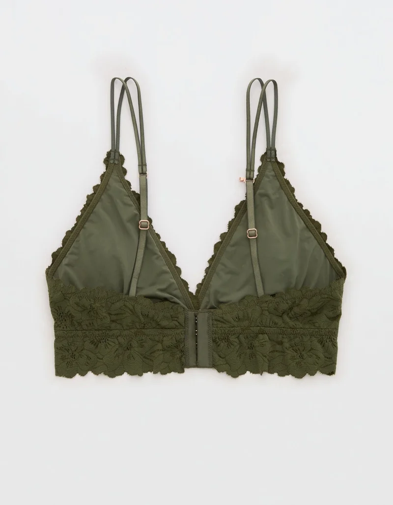 Aerie  Aerie Show Off Rosey Lace Padded Plunge Bralette for Women | Best Price UAE