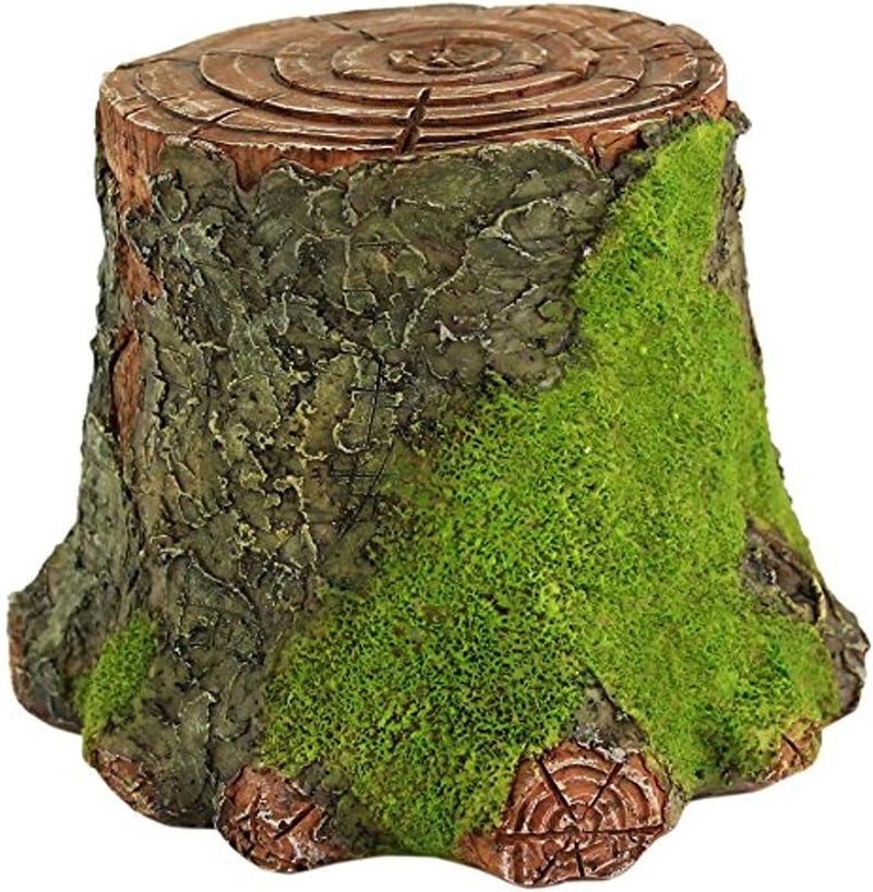 Top Collection 4284 Decorative Mossy Tree Stump Display Figurines, Green, Brown - Image 1