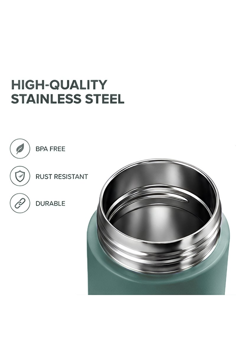 COCOBEE Insulated Stainless Steel Vacuum Flask – Leakproof, Odour-Free, Food Grade, 550Ml, 3 Years+ – Green - Image 3