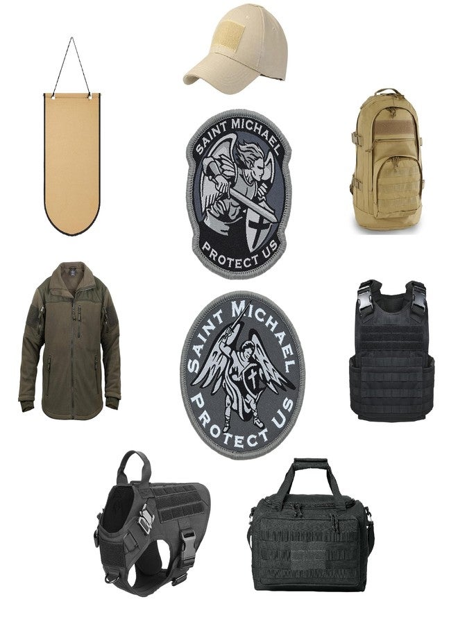 Great 1 Products Saint Michael “Protect Us” Military Tactical Patch Set (2-Pack) - Size Round 3” - Hook & Loop Fastener/Backing - Accessory for Clothing, Jackets, Hats, Backpacks - Image 5