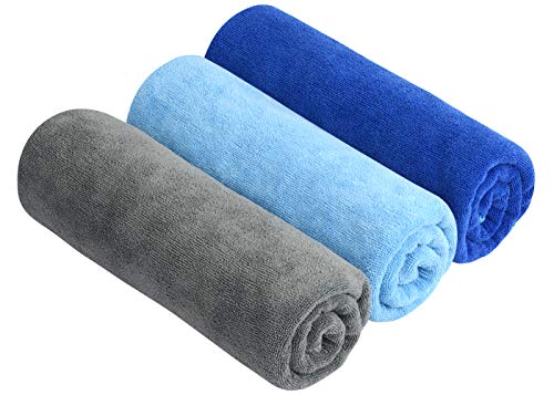 SINLAND Microfiber Camping Towels Super Absorbent Compact Travel Towel Ultra Soft Quick Dry Gym Towels for Sports Beach Swimming Backpacking Hiking and Yoga 3 Pack 16 Inch X 32 Inch - Image 1