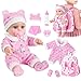 BDDOLL 12 Baby Doll in Gift Box with Pink Backpack Cloths Feeding Bottle and Pacifier First Baby Dolls for Toddlers 3 Years and Up - Image 2