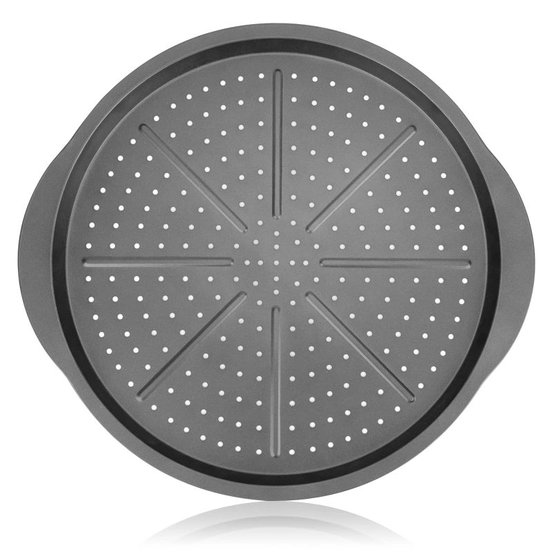 Beasea Pizza Pan for Oven 13 Inch Nonstick Homemade Pizza Pan Tray with Holes Carbon Steel Round Pizza Bakeware Sheet for Restaurants and Homemade Oven Baking