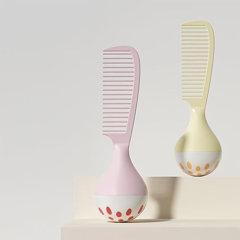 Pink Self-Standing Comb With Weighted Base For Thick Curly Wet Hair - Image 2