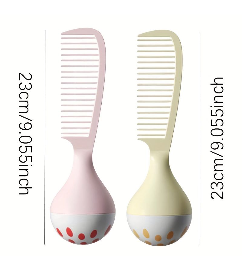 Pink Self-Standing Comb With Weighted Base For Thick Curly Wet Hair - Image 4