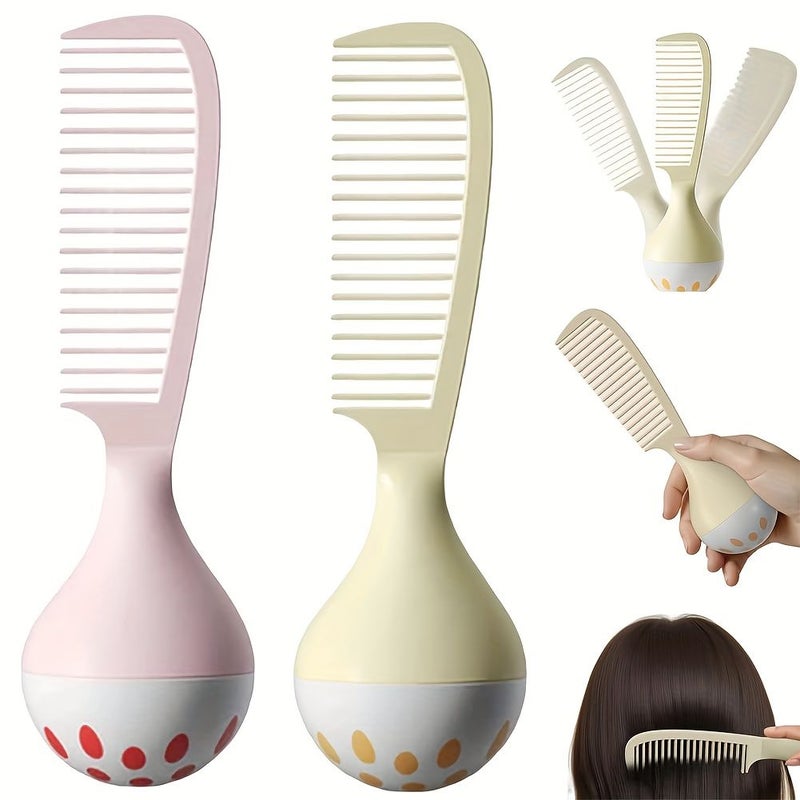 Pink Self-Standing Comb With Weighted Base For Thick Curly Wet Hair - Image 1