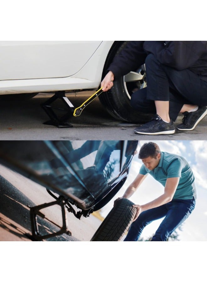 MT X spring Auto Labor-Saving Jack Ratchet Wrench, Car Jack Lug Wrench with Adapter, Universal 360 Degree Swivel Tire Wheel Jack Wrench, Car Jack Ratchet Wrench Hexagon for Travel Motorcycle, Car, SUV - Image 3