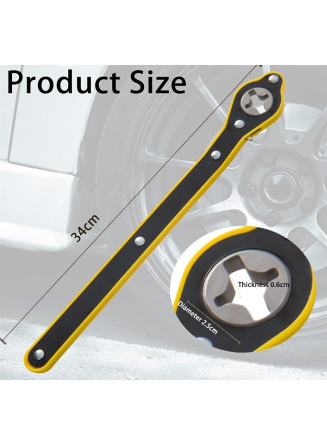 MT X spring Auto Labor-Saving Jack Ratchet Wrench, Car Jack Lug Wrench with Adapter, Universal 360 Degree Swivel Tire Wheel Jack Wrench, Car Jack Ratchet Wrench Hexagon for Travel Motorcycle, Car, SUV - Image 1