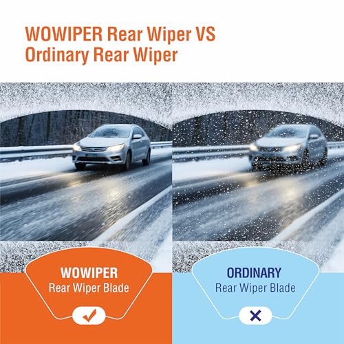 WOWIPER 14 inch (14-F) Rear Wiper Blade Replacement for Honda Pilot 2015 2014 2013 2012 2011 2010 2009 Back Windshield Wiper- 76730-SZA-A02 76730-SZA-A01 - Image 2