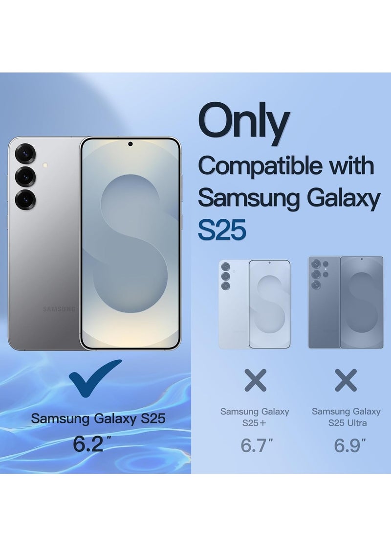 Samsung Galaxy S25 Case Cover Magnetic Car Mount Kickstand Case Premium Silicone Vertical & Horizontal Hand Strap for Samsung Galaxy S25 6.2-inch