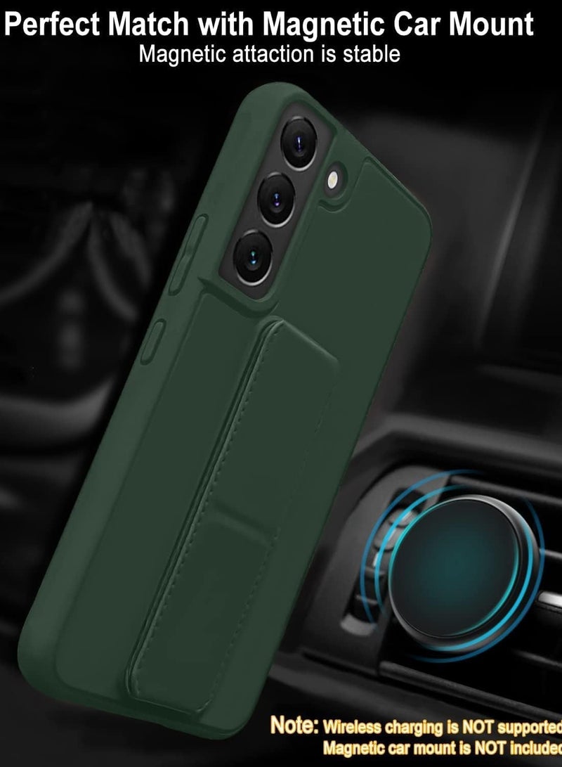 Samsung Galaxy S25 Case Cover Magnetic Car Mount Kickstand Case Premium Silicone Vertical & Horizontal Hand Strap for Samsung Galaxy S25 6.2-inch