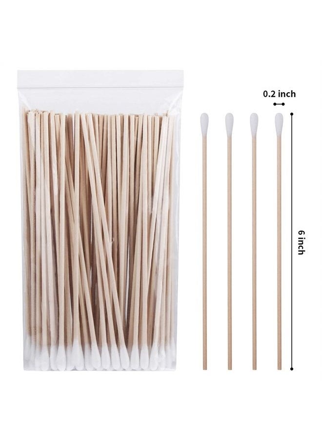 tifanso - 300PCS Cotton Swabs, 6 inch Long Cotton Swab with Wooden Sticks, Cotton Tipped Applicators, Wooden Cotton Swabs Cleaning Swabs Cutips Cotton Buds for Ears and Makeup - Image 1
