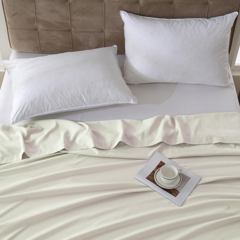 ZPECC Bulk Flat Sheets Only Twin Size 6 Pack  Easy Sort Top Bed Sheet by Color-Coded Hem Threads  Soft Durable Brushed Microfiber Fabric Hotel Airb&bs Essentials for Hosts  66 ""x96 ""  Beige - Image 5