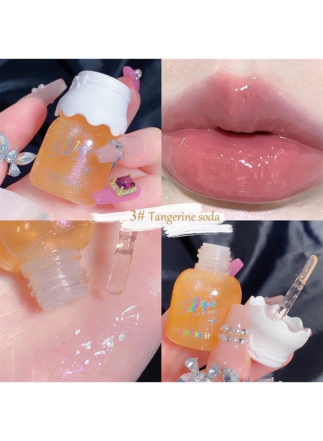 Mrettick 5 Colors Shimmer Lip Gloss Set Hydrating Lip Glow Oil Cute Hydrating Tinted Lip Transparent Balm Set  - Image 4