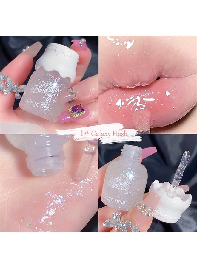 Mrettick 5 Colors Shimmer Lip Gloss Set Hydrating Lip Glow Oil Cute Hydrating Tinted Lip Transparent Balm Set  - Image 2