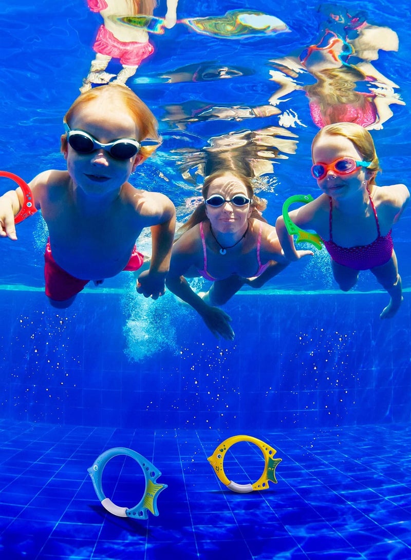 Colorful Fish-Shaped Diving Rings for Kids - 4 Pack of Easy Retrieval Sinking Pool Toys for Swimming Training and Fun in the Water. Perfect Accessories for Pool Play! - Image 4